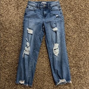 SO High Rise Distressed Blue Jeans